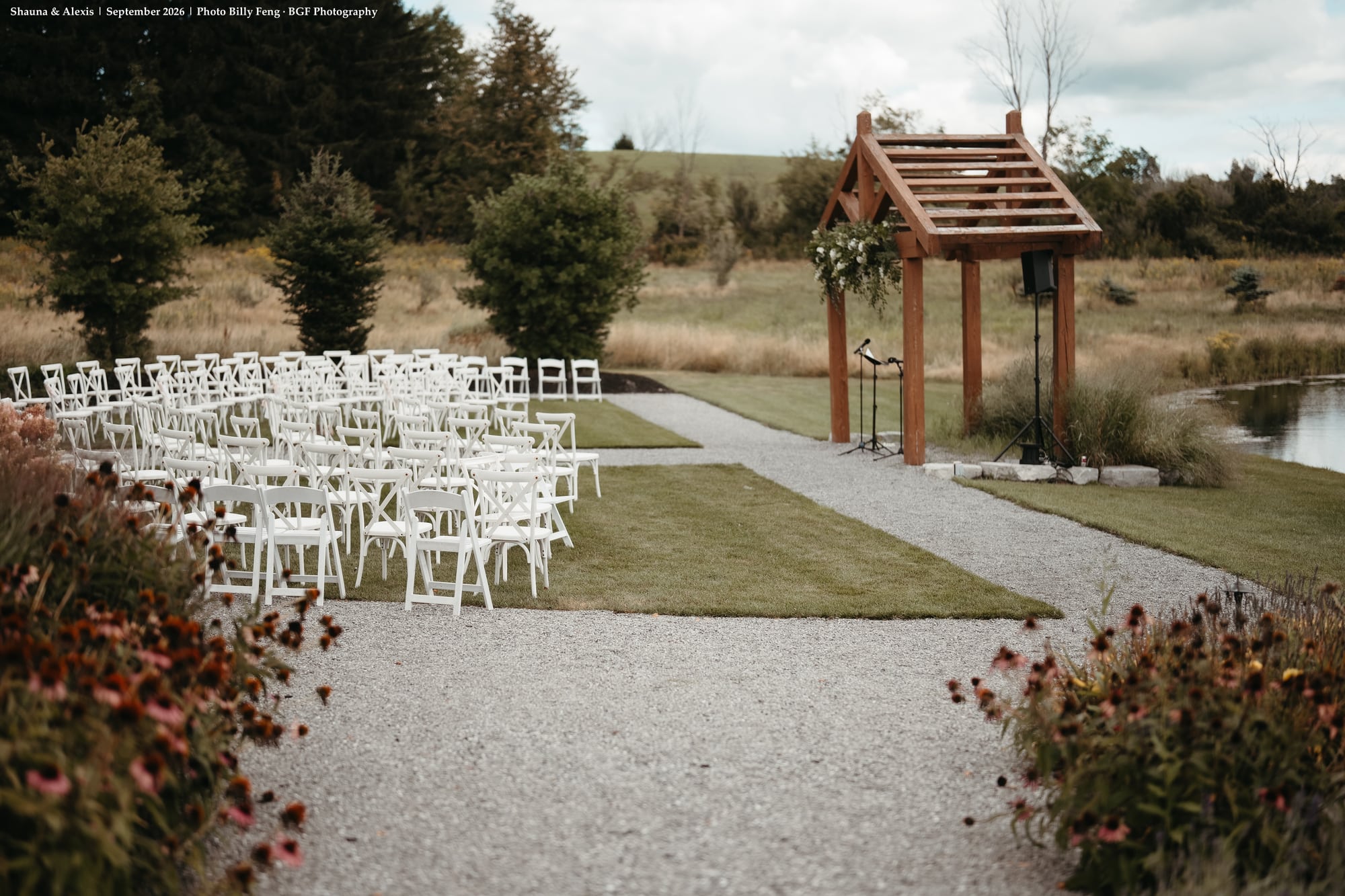Romantic outdoor wedding portrait