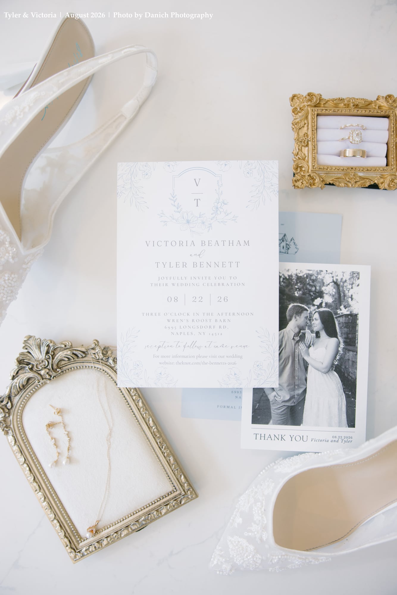 Curated wedding invitation suite and calligraphy styling