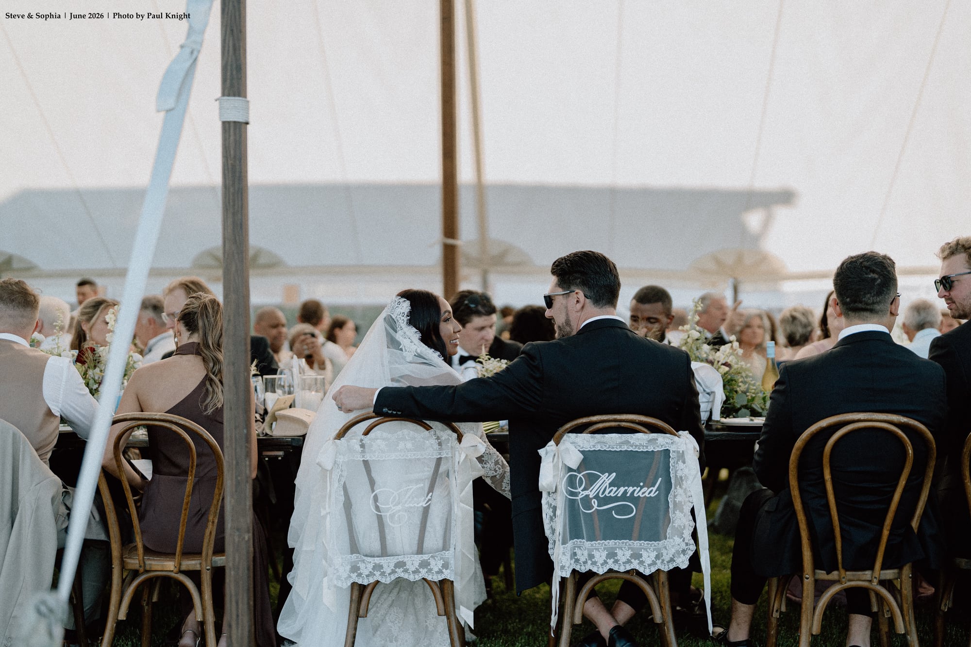 Intimate evening wedding reception details