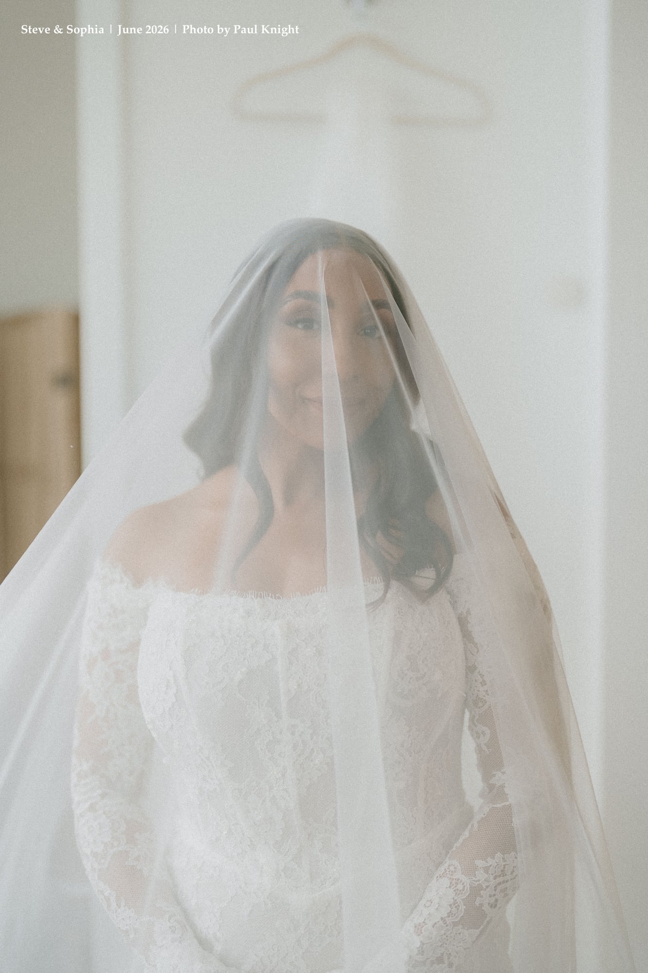 Bridal veil portrait of Sophia on her wedding day
